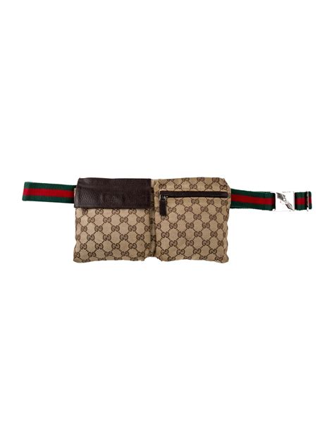 gucci gg canvas double pocket belt bag|gucci belt bag the real.